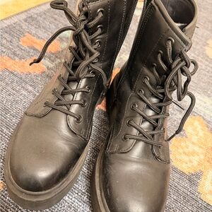 A New Day Black Leather Combat Boots